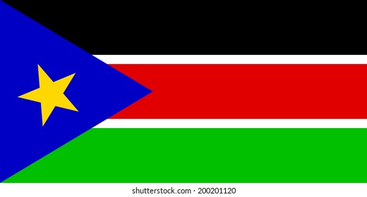 Flag of South Sudan. Vector illustration.