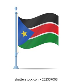 Flag of South Sudan vector illustration