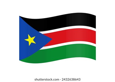 Bandera de Sudán del Sur ilustración vectorial