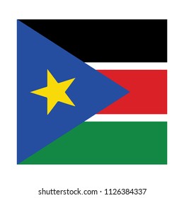Flag of South Sudan,South Sudan flag Vector Square Icon - Illustration, Flag of South Sudan. Abstract concept, icon, square, button. Raster illustration on white background.