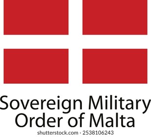 La bandera de la Soberana Orden Militar de Malta, con una cruz blanca sobre un fondo rojo.