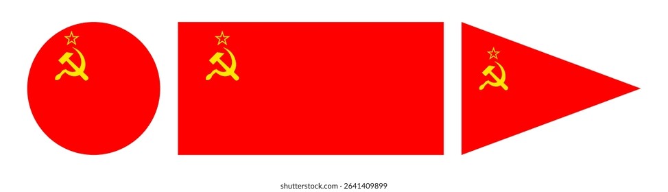flag of Soviet Union, circle, triangle flags
