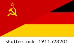 flag of soviet union and germany. proportion 1:2
