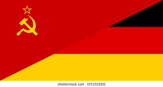 bandera de la unión soviética y alemania. proporción 1:2
