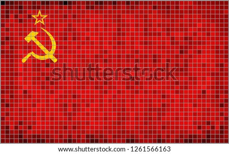 Flag of the Soviet Union - Illustration, 
Abstract Mosaic USSR flags