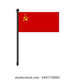 Flag of Soviet Union in the original colours and proportions on the stick