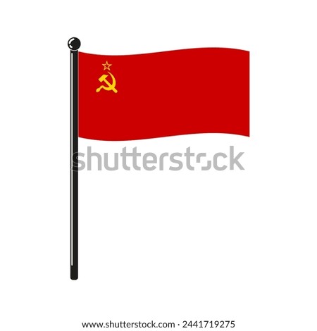 Flag of Soviet Union in the original colours and proportions on the stick