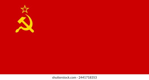 Flag of Soviet Union in the original size,colours and proportions(1:2)