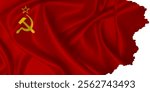 Flag of Soviet Union vector with torn edges on transparent background