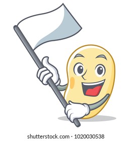 With flag soy bean mascot cartoon