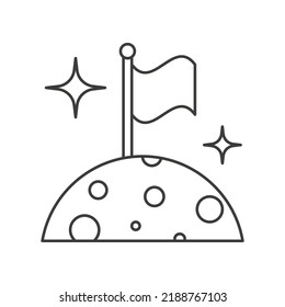 Symbol für das Flag-Weltraumkonzept Einfache Elementgrafik. Das Flag Space Konzept umreißt das Symboldesign aus dem Weltraumsatz. Kann für Web und mobile auf weißem Hintergrund verwendet werden