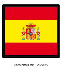 Flag of Spain with a black frame