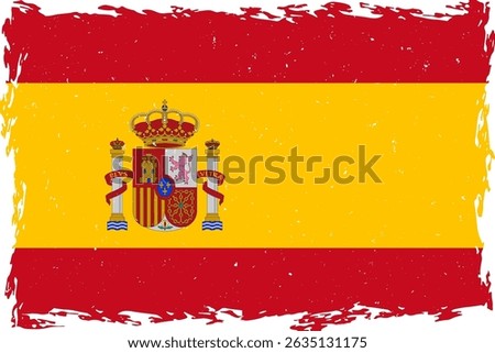 Flag of Spain brush stroke grunge texture