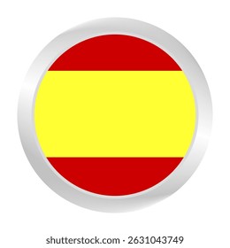 Flag of Spain. Circle flag icon logo. Round flag. Flag icon. Standard color. Digital illustration. Vector illustration.	