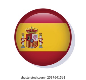 Flag Spain circle round frame vector design