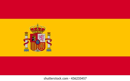 Flag Spain Emblem Vector Illustration Stock Vector (Royalty Free ...