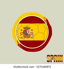 Flag of Spain, Football championship banner, Vector illustration of abstract soccer ball with Spain national flag colors vector design design