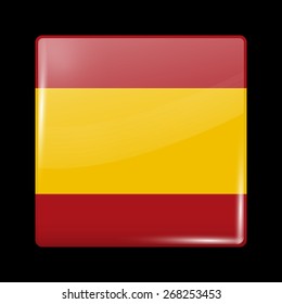 Flag of Spain. Glossy Icons Square Shape. This is File from the Collection European Flags