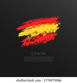 Flag of Spain in Grunge Brush Stroke : Vector Illustration