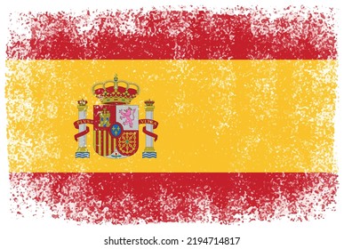 Flag Of Spain In Grunge Style.Old Vintage Spain Flag.