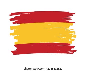 Bandera de España en estilo grunge.Bandera de pincel de pincel de España.
