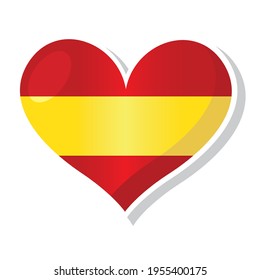 Flagge Spaniens in Herzform - Vektorgrafik