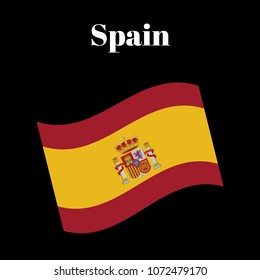 Flag of Spain icon, badge or button. Spain national symbol. Vector illustration.