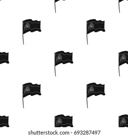 Flag of Spain icon in black style isolated on white background. Spain country symbol stock vector illustration.