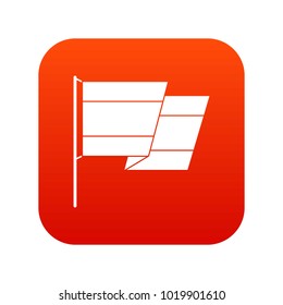 Flag of Spain icon digital red for any design isolated on white vector illustration
