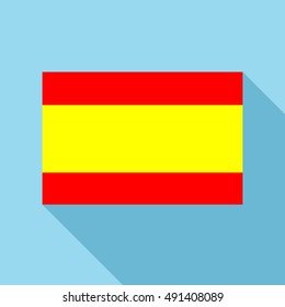 Flag of Spain icon in flat style with long shadow. State symbol vector illustration