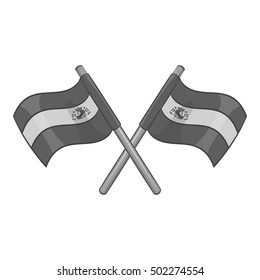 Flag of Spain icon. Gray monochrome illustration of flag of Spain vector icon for web