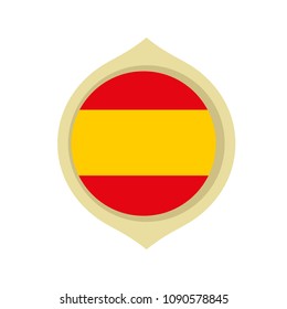 Flag of Spain inside a golden circle ornament