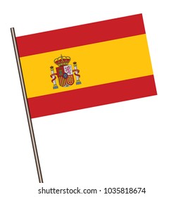 Flag Spain Isolated On White Background Stock Vector (Royalty Free ...