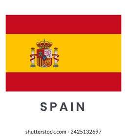 Flag of Spain isolated on white background.