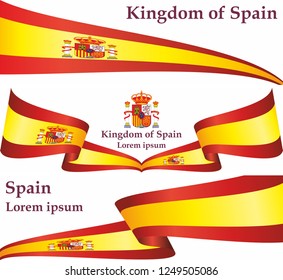 Flag of Spain, Kingdom of Spain. Template for award design, an official document with the flag of Spain. Bright, colorful vector illustration