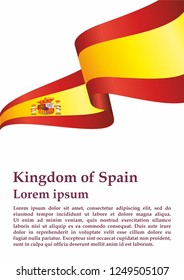 Flag of Spain, Kingdom of Spain. Template for award design, an official document with the flag of Spain. Bright, colorful vector illustration
