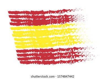 Flag of Spain made with brush.