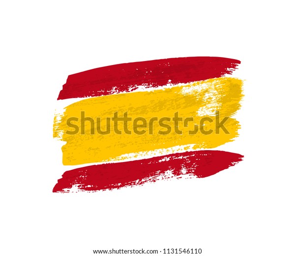 筆遣いで作られたスペイン国旗 ベクター画像デザインエレメント のベクター画像素材 ロイヤリティフリー