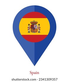 Flag of Spain, Flag of Spain  Map pointer icon. Vector illustration flag pointer.