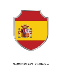 Flagge Spaniens mit Metallschutzrahmen