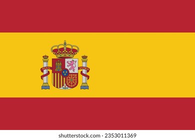 Flag of Spain. National symbol in official colors. Template icon. Abstract vector background.