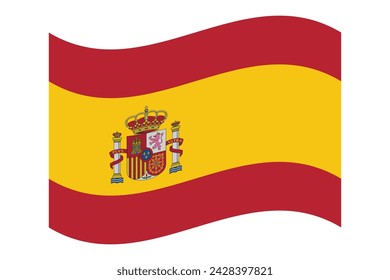 Bandera de España. Símbolo nacional en colores oficiales. Icono de plantilla. Fondo abstracto del vector.