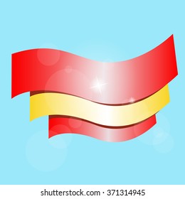 Flag of Spain on a blue background. Vector illustration. Eps 10
