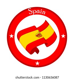 Flag of Spain on a label
