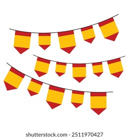 Bandera de España Banderín Set Diseño de Vector.