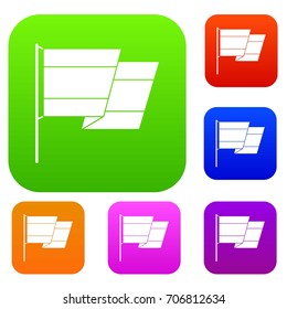 Flag of Spain set icon in different colors isolated vector illustration. Premium collection