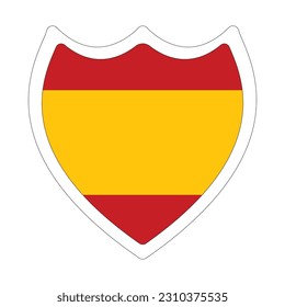 Flag of Spain in shape. Spanish flag in shape.