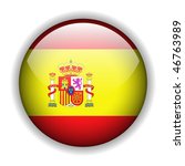 Flag of Spain, Spanish flag, glossy button, vector