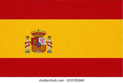 Flag of the Spain. in a textured background. Vector illustration.