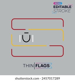 The flag of Spain. Thin Flag icon. Editable Stroke Spanish Flag